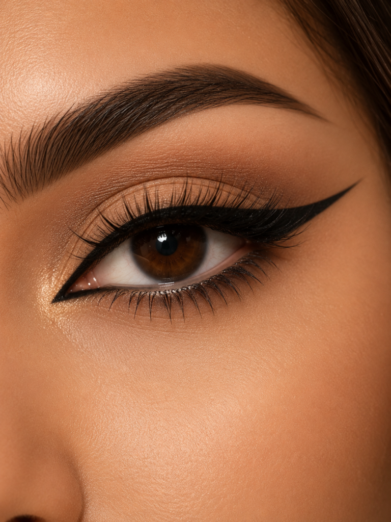 Arabic eyeliner style for almond eyes