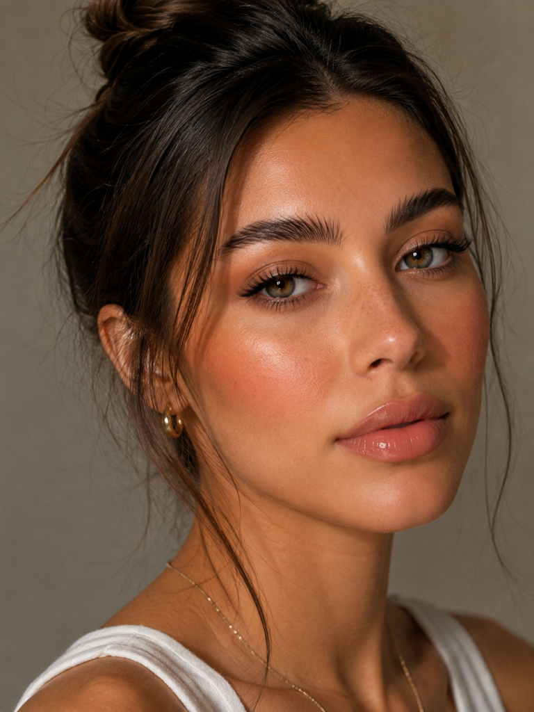 soft glam makeup featured image with glossy lips and glowing skin