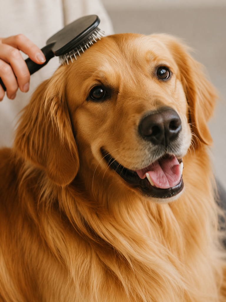 healthy shiny dog coat after regular brushing