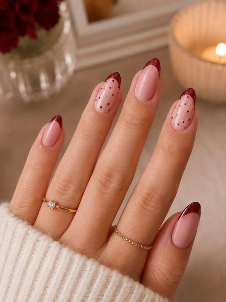 cherry red and pink nail trend inspiration