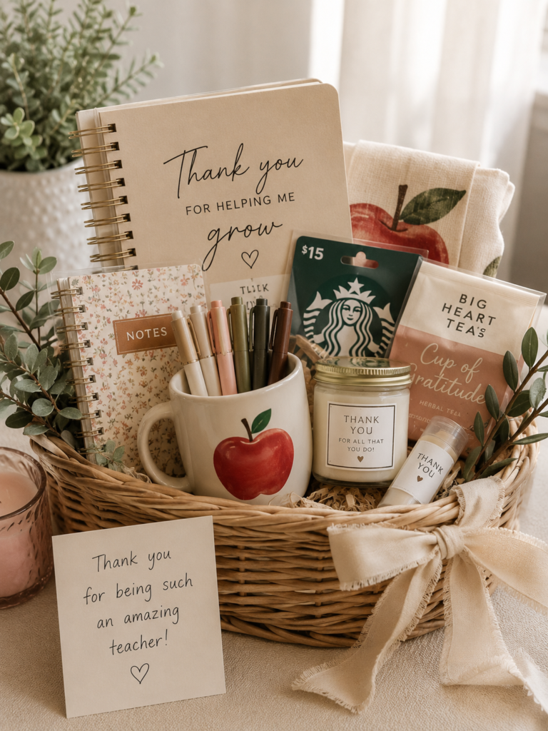 DIY teacher appreciation gift basket idea