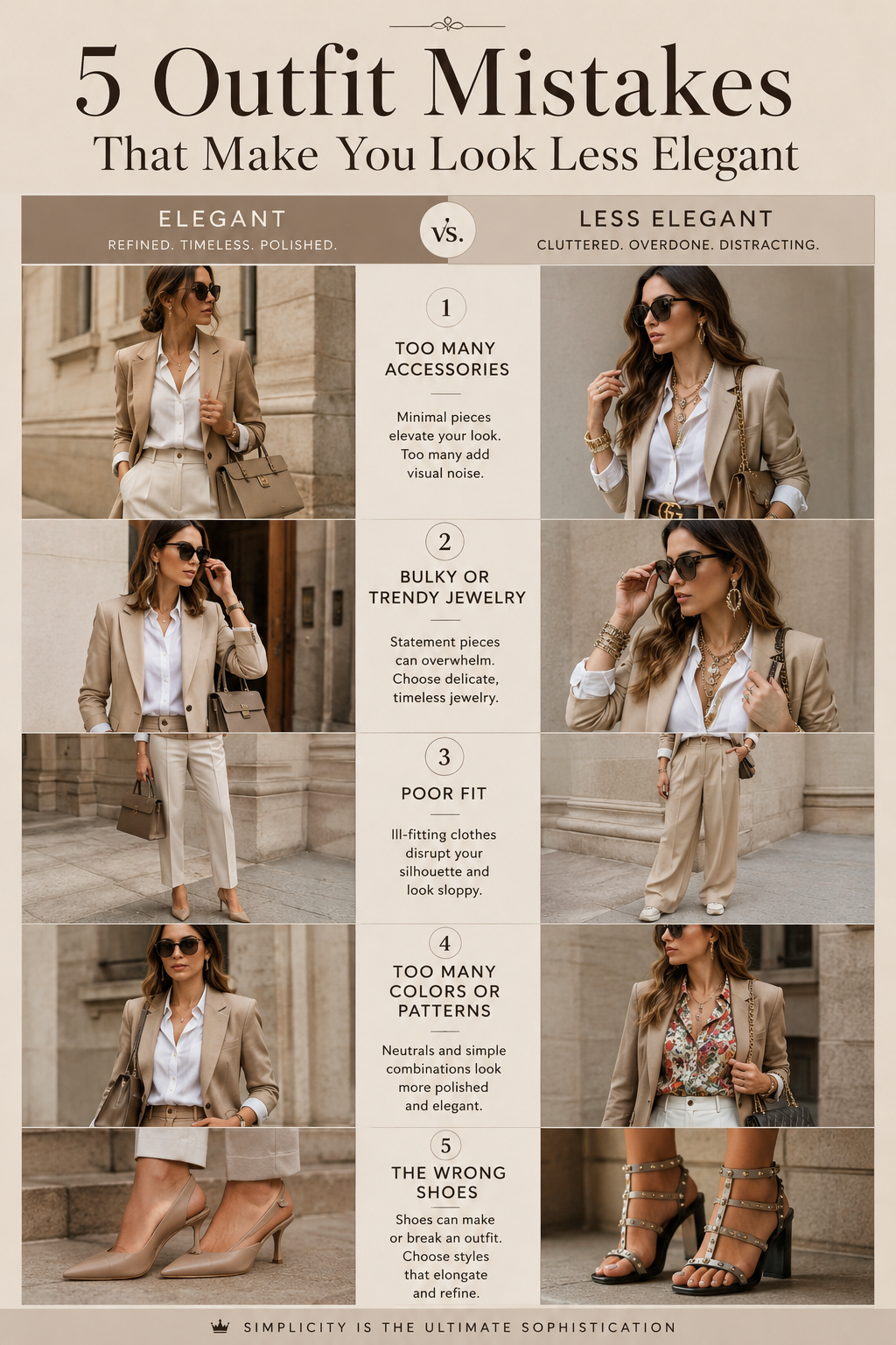 elegant fashion mistakes and classy outfit styling inspiration