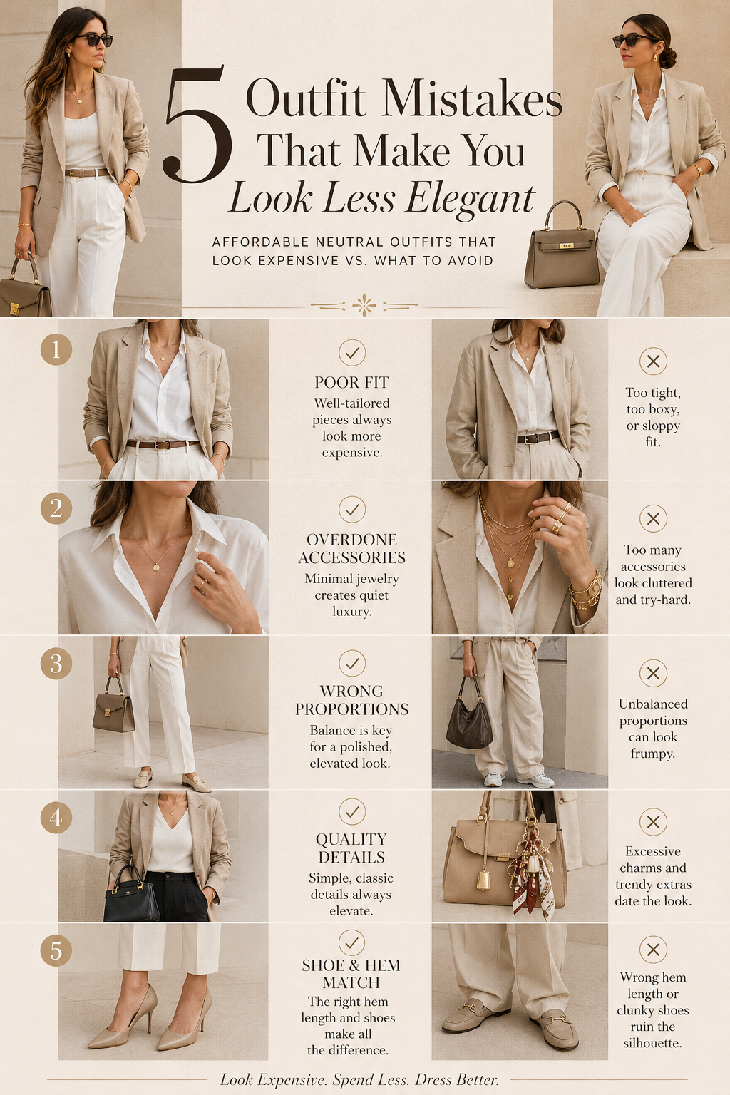 elegant fashion styling mistakes and quiet luxury outfit inspiration