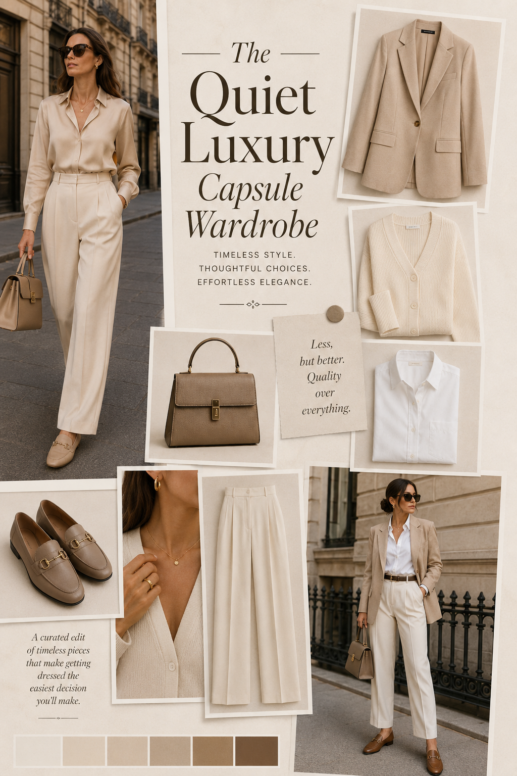 quiet luxury capsule wardrobe essentials for women
