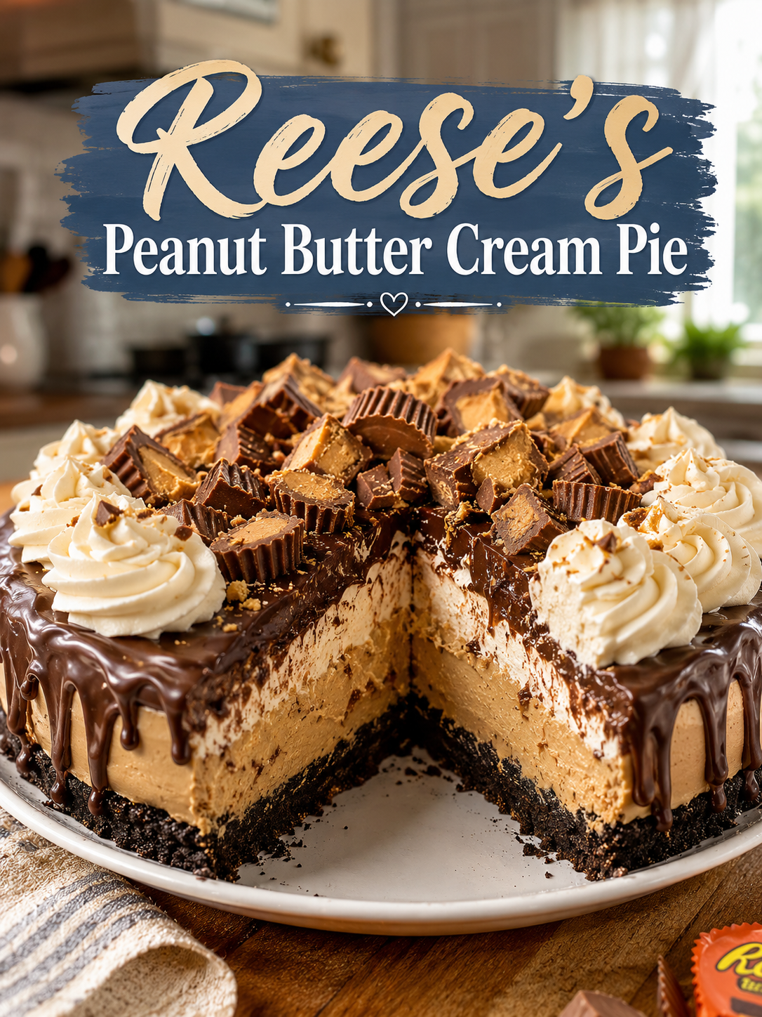 Reese’s Peanut Butter Cream Pie (The Ultimate No-Bake Dessert for Peanut Butter Lovers)