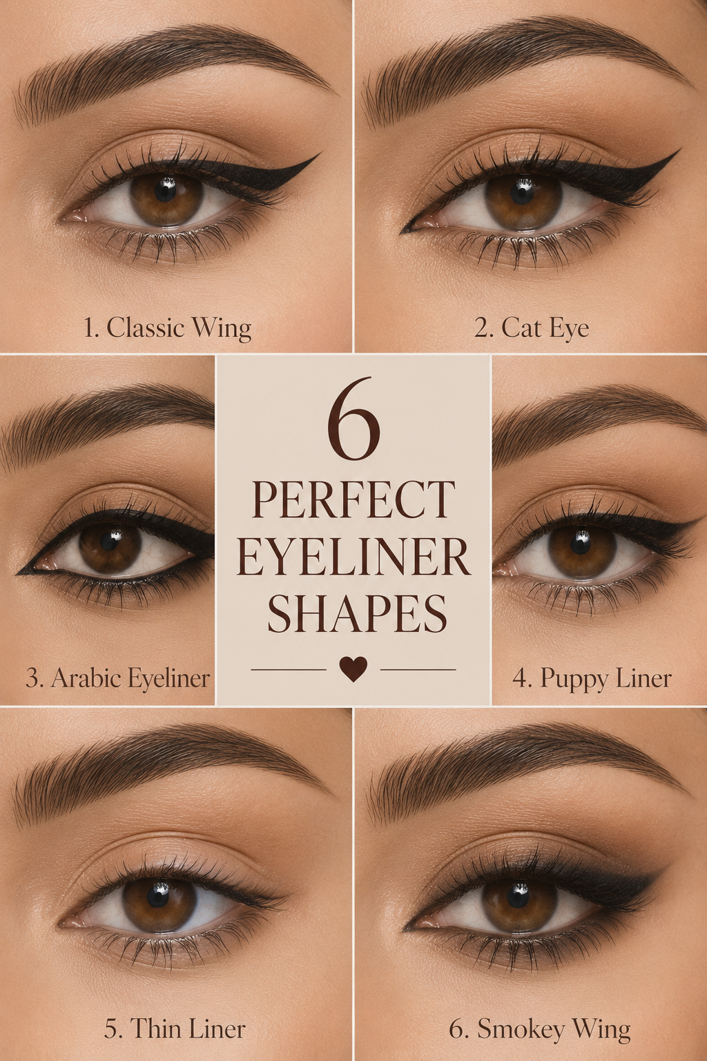 6 Perfect Eyeliner Shapes: How to Find the Most Flattering Wing for Your Eye Shape ✨
