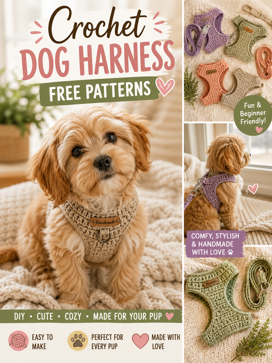 Crochet Dog Harness Free Patterns: Cute, Comfortable & Easy DIY Designs for Stylish Dogs