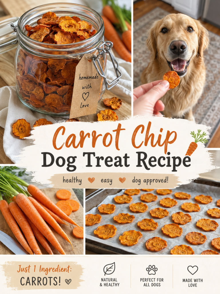 carrot chips on baking tray for homemade dog treats