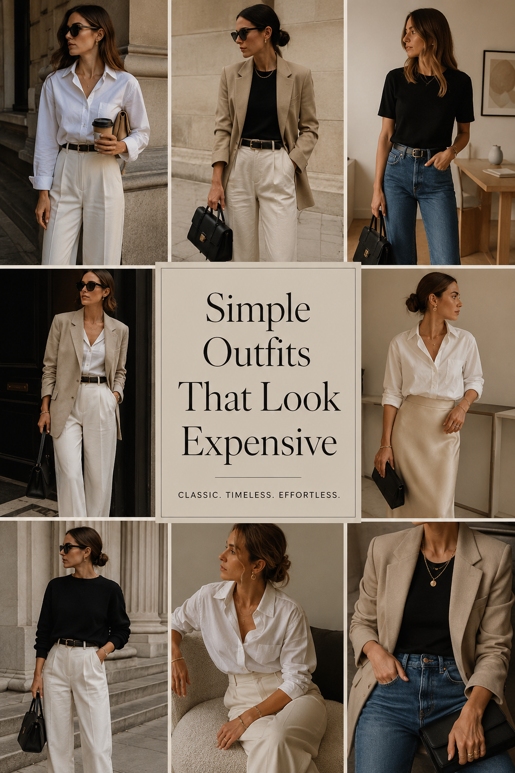 simple outfits that look expensive with quiet luxury style