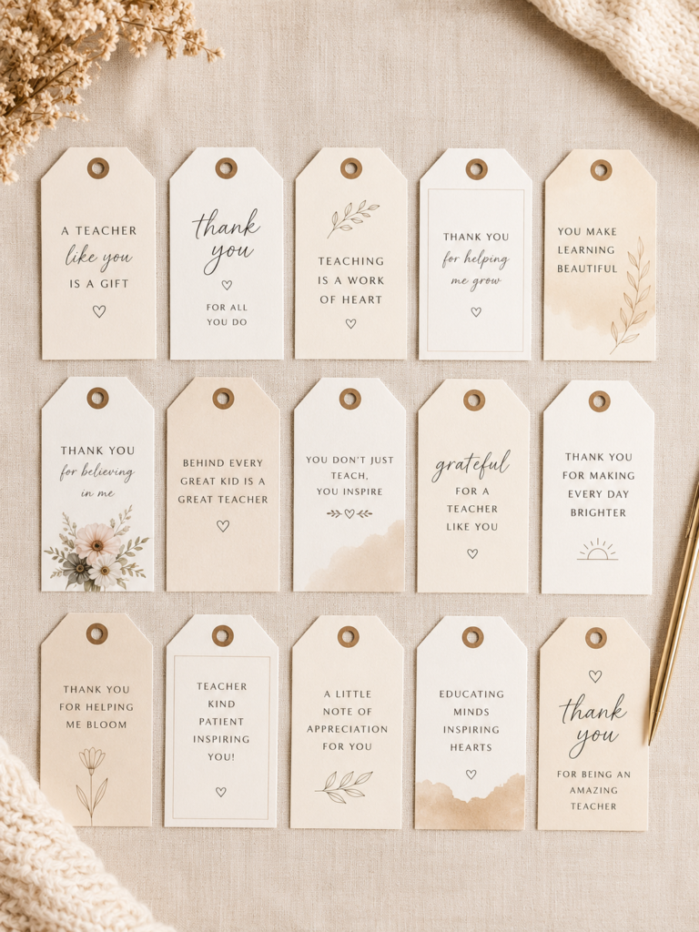 15 pack teacher gift tags printable cozy design set