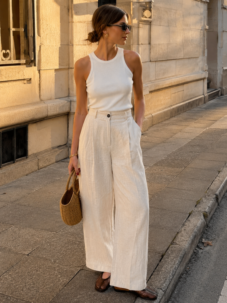 jelly mesh ballet flats styled with summer outfit