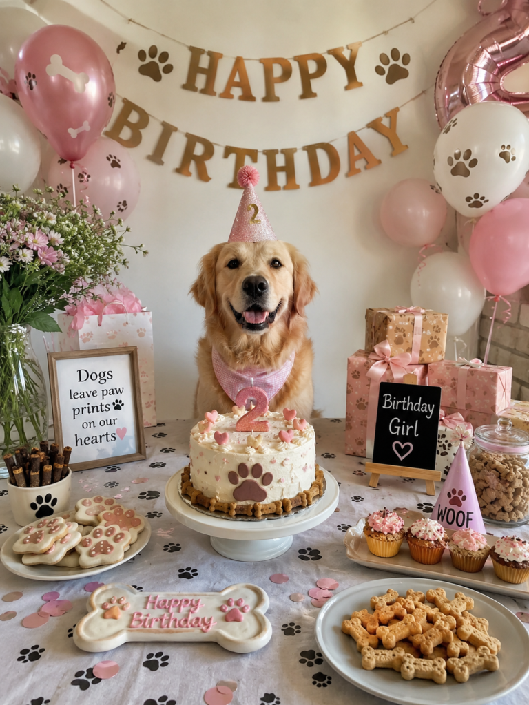 dog birthday party ideas and homemade cake