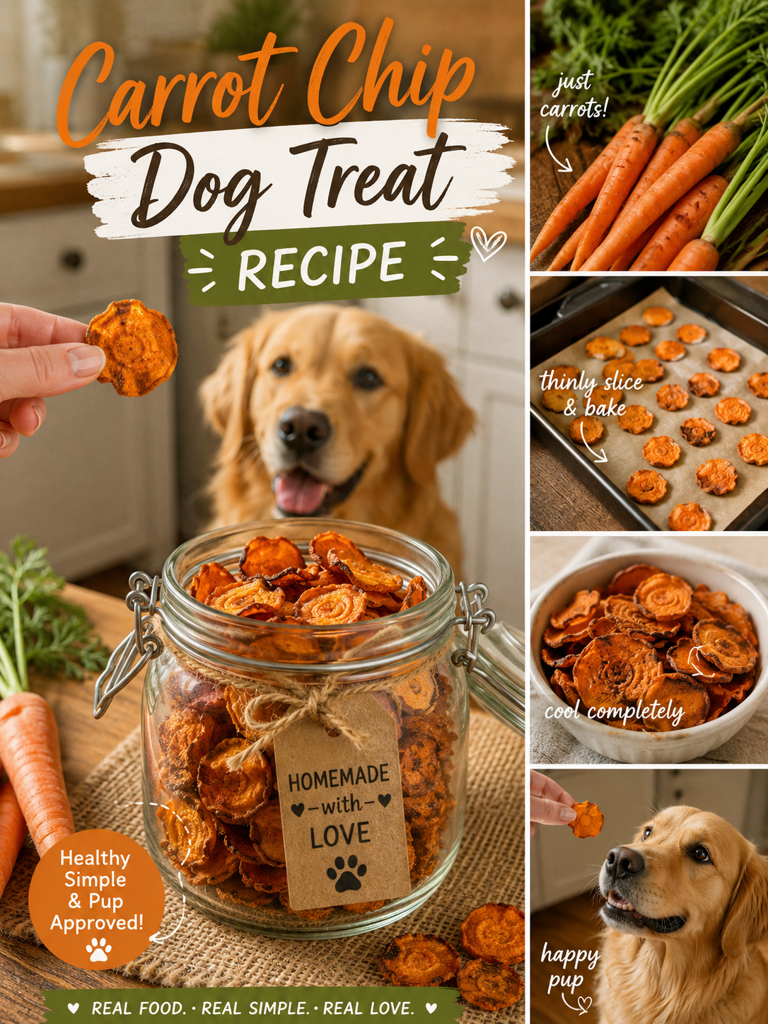crispy homemade carrot chip dog treat recipe
