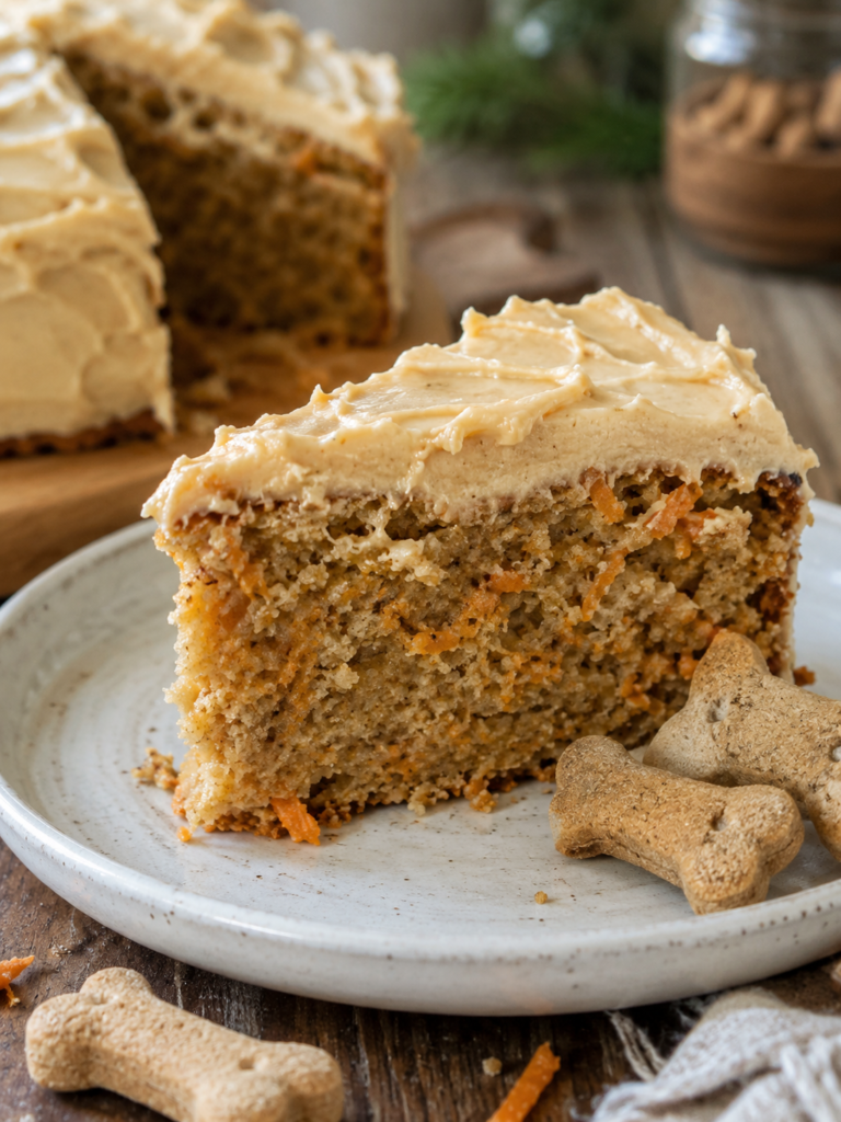 slice of homemade dog birthday cake recipe