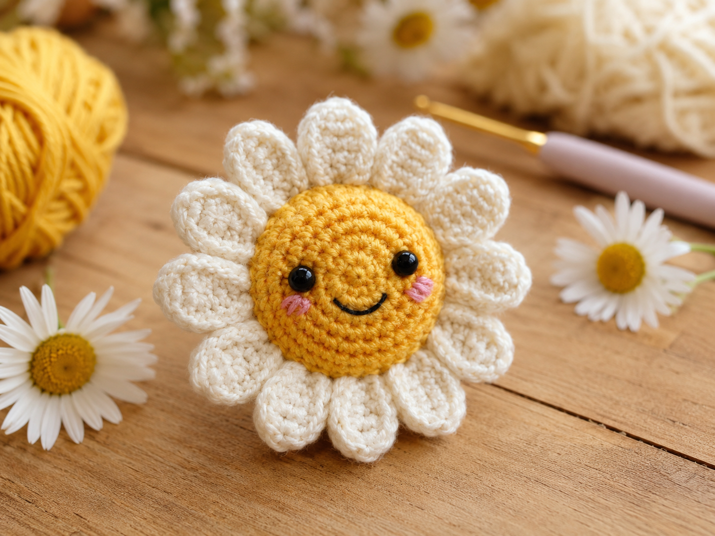 Free Daisy Mini Plush Crochet Pattern