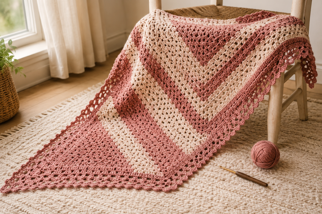 Different yarn weights and colors for crocheting a shawl
