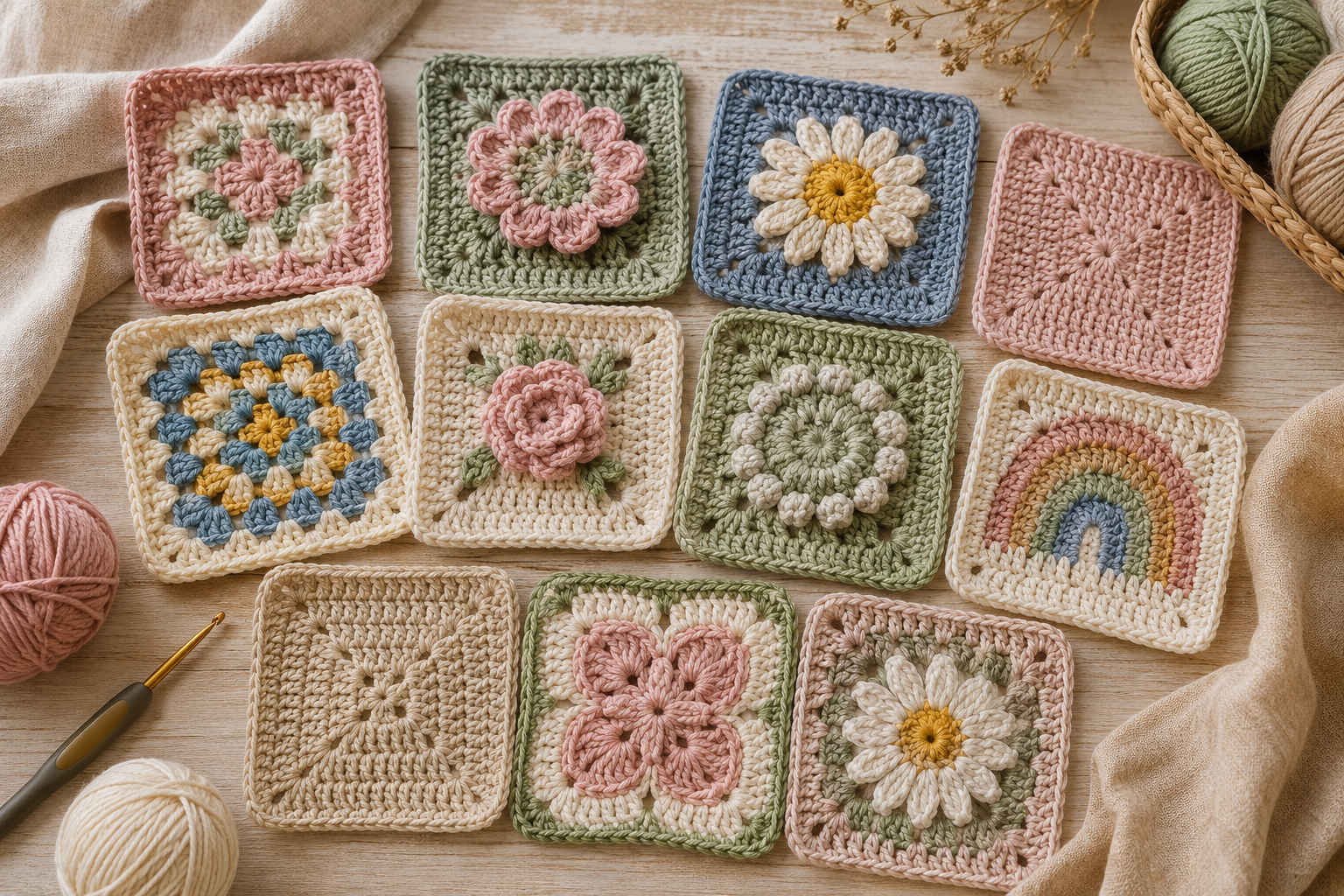 10 Free Granny Square Crochet Patterns for Beginners