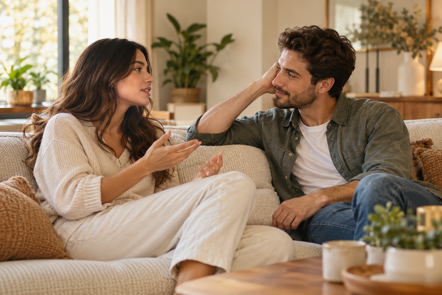 Couple sharing a warm and genuine moment in a healthy relationship