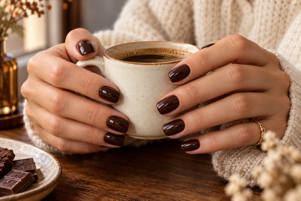 Espresso brown nails for a chic fall 2026 manicure