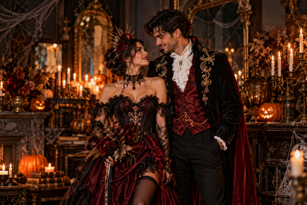 Unique and creative Halloween costume idea for a stylish couple