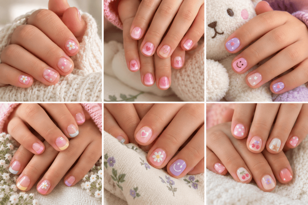 Cute nail designs for short natural kids' nails